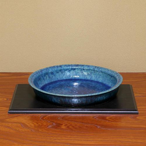 在庫数限り 信楽焼 水盤 花器 12号青 窯変 ガラス 丸 陶器 池坊 在庫数限り 信楽焼 水盤 花器 12号青 窯変 ガラス 丸 陶器 池坊