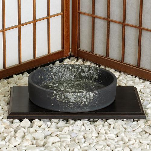 信楽焼 水盤 花器 8号 白 窯変 切立 丸 陶器 池坊 嵯峨御流 生け花