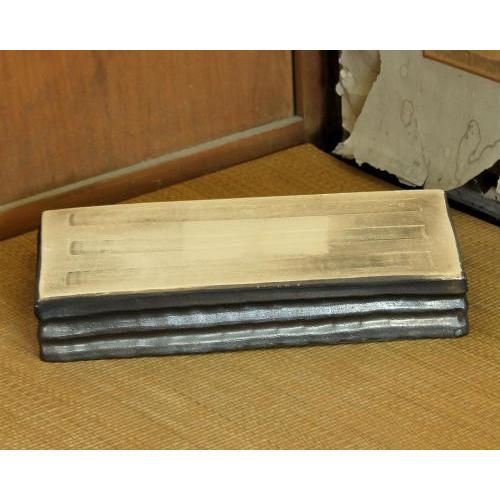 在庫数限り 信楽焼 水盤 花器 13号 いぶし中青磁 長角 陶器 池坊 嵯峨