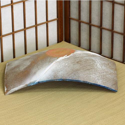信楽焼 水盤 15号 青 掛分 長角 ソリ 花器 陶器 池坊 嵯峨御流 生け花 華道用 花瓶 ギフト 信楽焼き 在庫数限り あすつく(F-12)_2