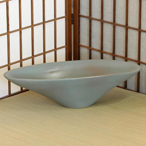 信楽焼 水盤 灰釉 長 16号 花器 陶器 池坊 嵯峨御流 生け花 華道 信楽焼 水盤 灰釉 長 16号 花器 陶器 池坊 嵯峨御流 生け花 華道