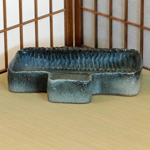 信楽焼 水盤 南蛮 凸 変形 12号 花器 陶器 池坊 嵯峨御流 生け花 華道