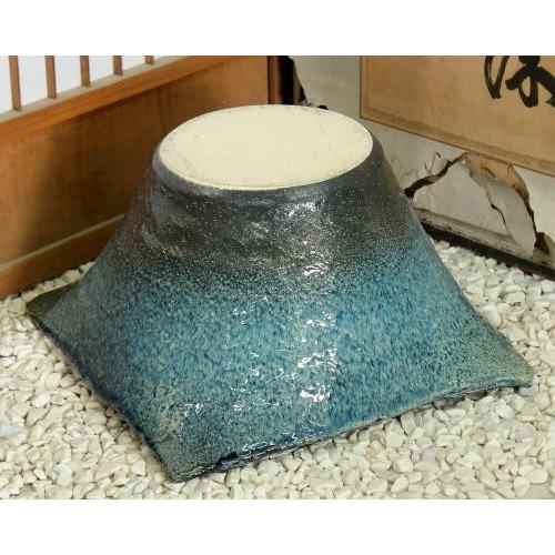ポイント10倍]信楽焼 睡蓮鉢 青ガラス角形 18号 陶器 メダカ鉢