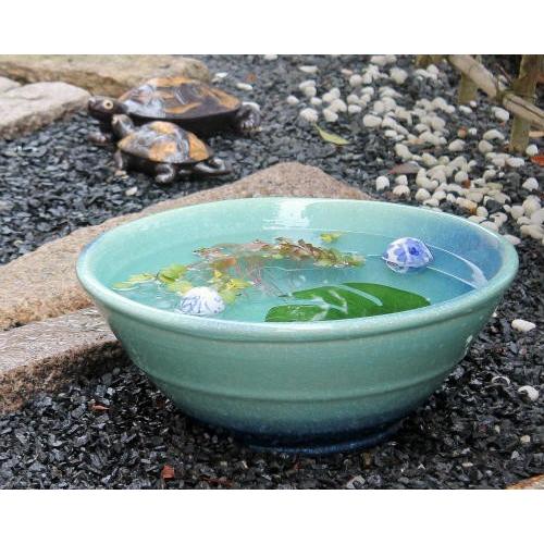 ポイント10倍 信楽焼 睡蓮鉢 青窯変 16号 陶器 メダカ鉢 おしゃれ 金魚鉢 大型 水鉢 めだか鉢 鉢スイレン 睡蓮 ビオトープ 信楽焼き Ma077 04g Suiren0013 夢源陶房 通販 Yahoo ショッピング