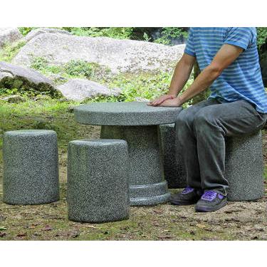 ポイント15倍]受注生産 信楽焼 ガーデンテーブル 5点 セット 班