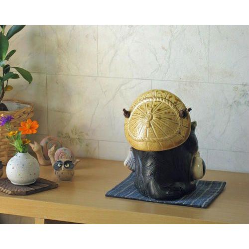 信楽焼 狸 置物 ひねり たぬきの置物 6号 オス(名入れも可) 玄関 狸