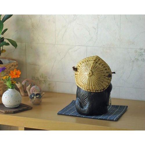 信楽焼 狸 置物 ひねり たぬきの置物 6号 メス(名入れも可) 玄関 狸