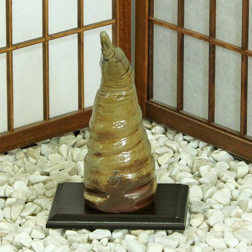 1点物 愛知 常滑焼 花器 緋色 ねじり 池坊 生け花 和風 洋風 華道 水盤