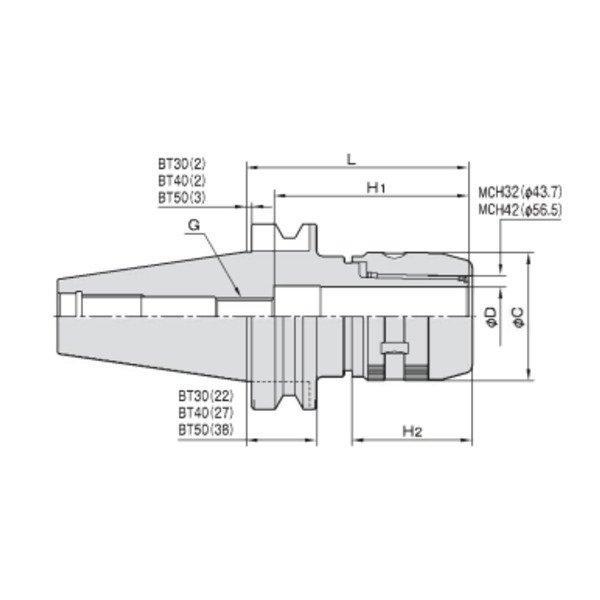 未使用)大東精工DAITO BT40-MCH32-105 ミーリングチャック 未使用)大東精工DAITO BT40-MCH32-105 ミーリングチャック