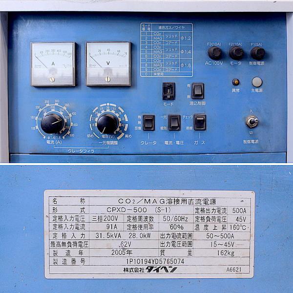 DAIHEN/ダイヘン CPXD-500(S-1) 500A CO2・MAG半自動溶接 DAIHEN/ダイヘン CPXD-500(S-1) 500A CO2・MAG半自動溶接