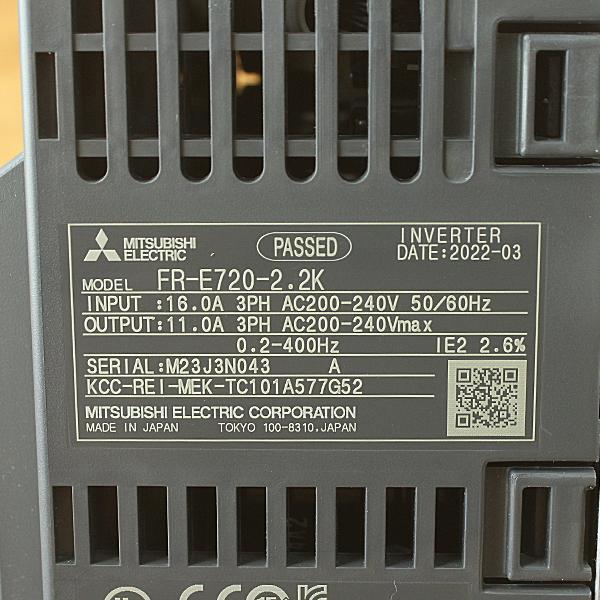 未使用）三菱 FR-E720-2.2K インバータ 3相200V 3馬力 : 無限堂あいち