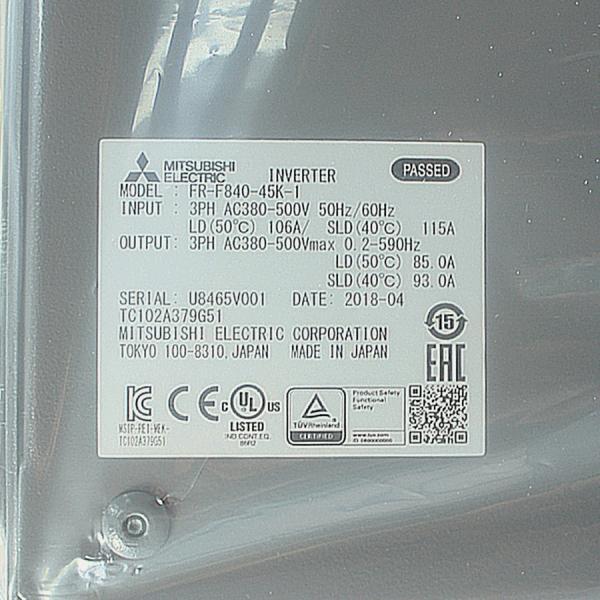 未使用)三菱電機 FR-F840-45K-1 インバータ 2018年製 FREQROL 未使用)三菱電機 FR-F840-45K-1 インバータ 2018年製 FREQROL