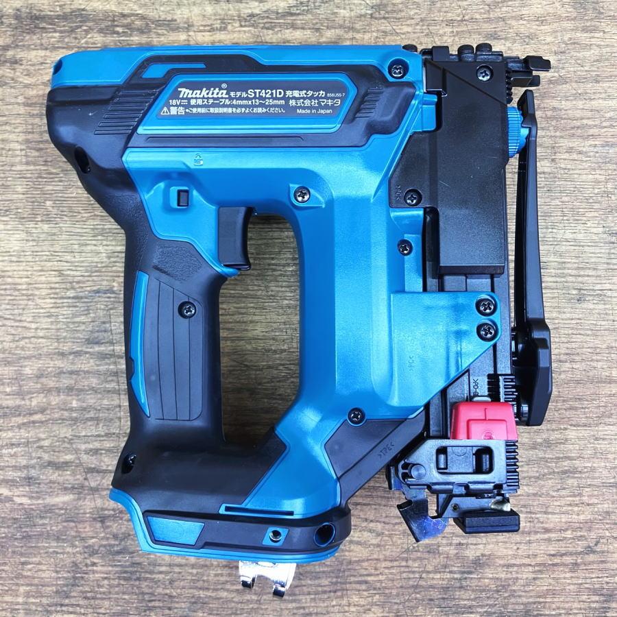 マキタ makita ST421DRG 充電式タッカ 18V ステープル幅J線:4mm×13mm~25mm【市川行徳店】管理番号：IT6GP17NFSOK【店頭取引限定】【未使用】 マキタ（makita） 18V 充電式タッカ ST421DRG J線ステープル専用/4mm