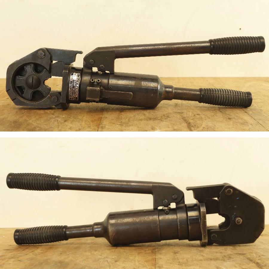 端子圧着油圧式工具 泉精器 9号K型 ケース付き 端子サイズ14㎟～100㎟まで 現状品］ IZUMI/泉精器製作所 9号S 14sq 〜80sq 端子圧着油圧式手動