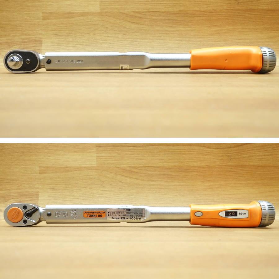 TONE/トネ プレセット形トルクレンチ 20〜100N・m T3MN100 中古品 