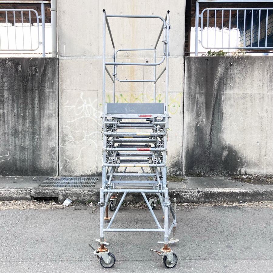 NIPOOON STEEL 日鉄建材 アップスター 36型 US36S 中古 3,6m 移動式 ローリングタワー 足場 高所作業 ５段階調節 手動バネ式 高所作業台 US36S アップスター36型 最大作業床高さ3600mm 5段階調節可能 1台 日鐵