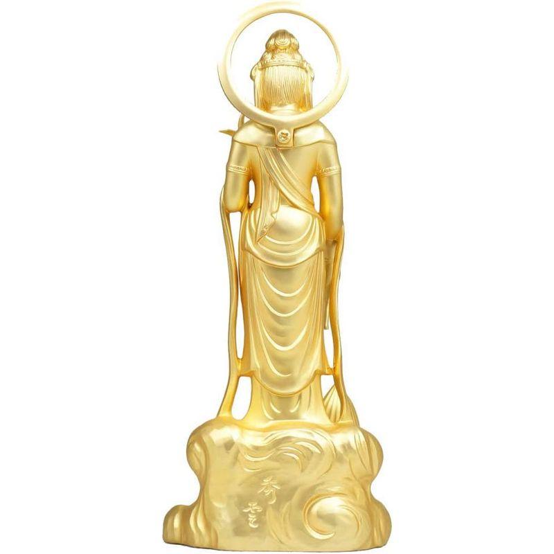 慈母観音菩薩 26．0cm 金鍍金 合金製 仏像 (26．0cm)