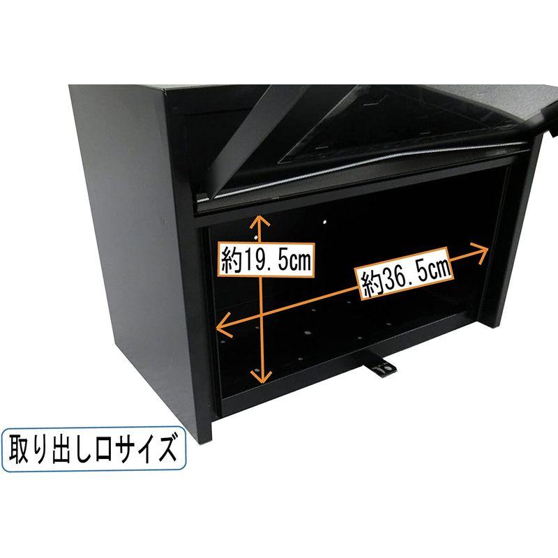 期間限定お試し価格】グリーンライフ(GREEN LIFE) 大型郵便ポストスタンドセット FH70(MBK) マットブラック 幅48×奥行33×高さ123cm 門扉、玄関 グリーンライフ(GREEN LIFE) 郵便ポスト 壁掛け スチール製 A4サイズ対応 南京錠取付可 マットブラック グリーン FH-50