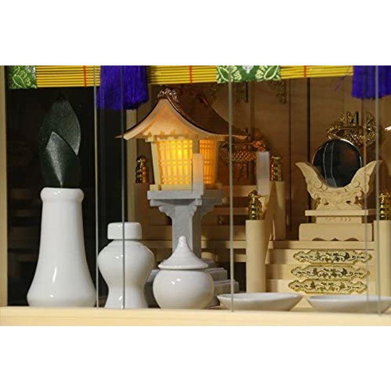 完成品 神棚 箱宮 セット 壁掛け 中型 18号 美しい箱宮 三面ガラス宮 御簾付 灯籠付 神棚セット 檜葉材 (お社本体)高さ39cm×幅55cm 通販 神棚 箱宮 セット 壁掛け 置き型 ガラス宮 18号 神棚セット 三社 御簾 御簾付き 御簾付 ガラス 神棚の里