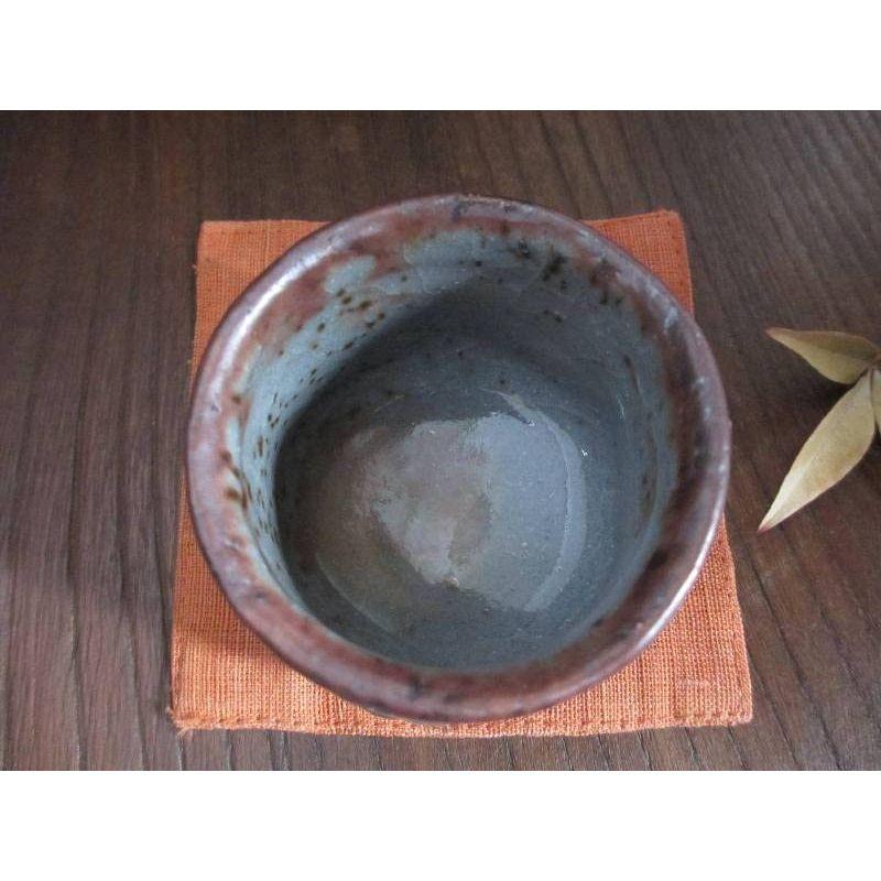 5☆大好評源九郎窯 加藤健 鼠志野沢瀉文 ぐい呑（共箱） 食器、グラス