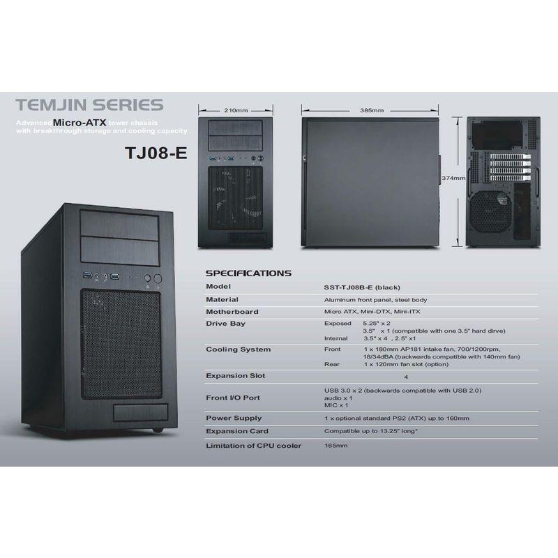 SilverStone Temjinシリーズ Micro-ATX PCケース ブラック SST