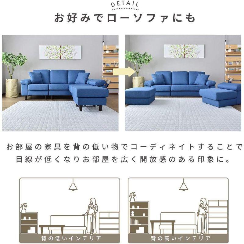 【最終値下げ】 DORIS ドリス ソファー 3人掛け カウチソファー 幅200 肘付き カウチソファ オットマン レザー グレー ナシュア14305 【M1168374260】(41834円)