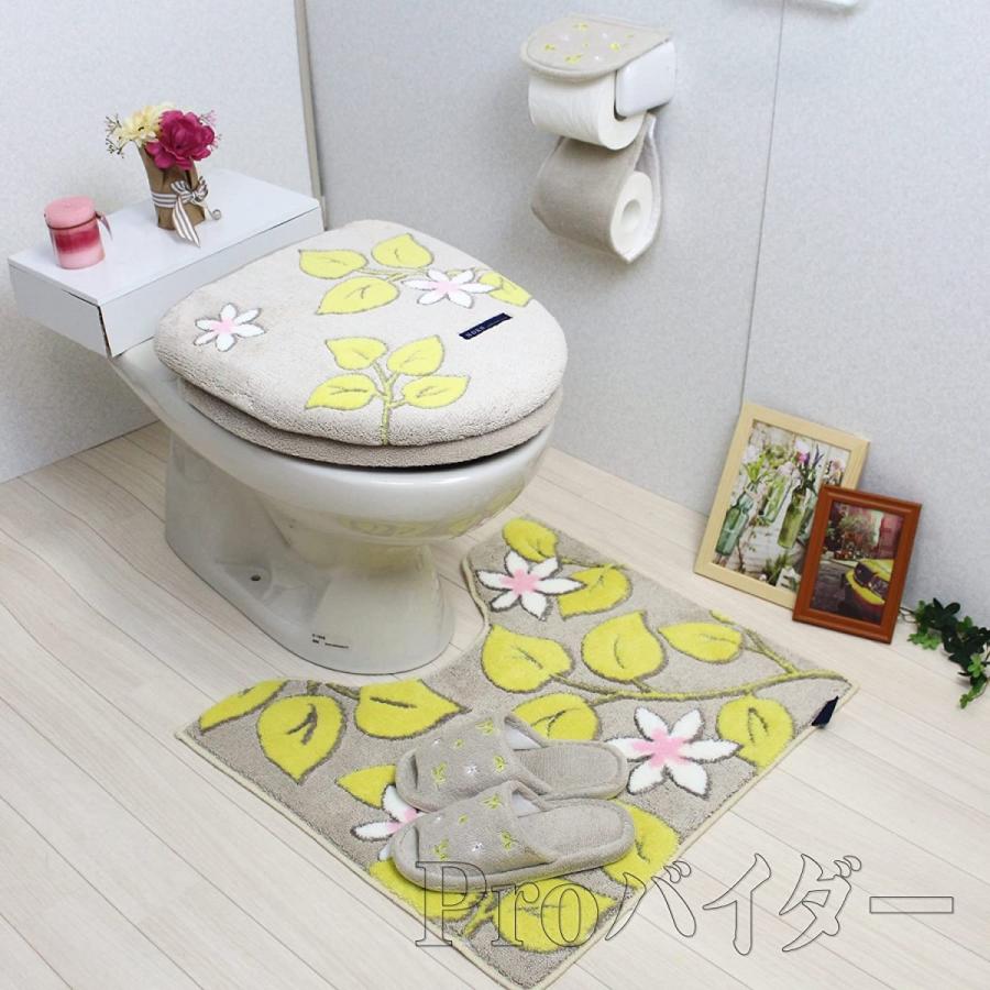 トイレマット セット おしゃれ 5点 洗浄暖房型 北欧 洗浄暖房型 オカ リーフ 花 トイレ用マット カバーセット ベージュ ノルン オカ Mugenストア かわいい 販売正規品