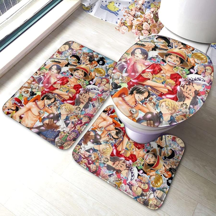 ワンピース トイレマット 3点セット お風呂マット 足元マット 便座カバー 滑り止め 抗菌防臭 吸水速乾 厚くて快適である 日本最大の
