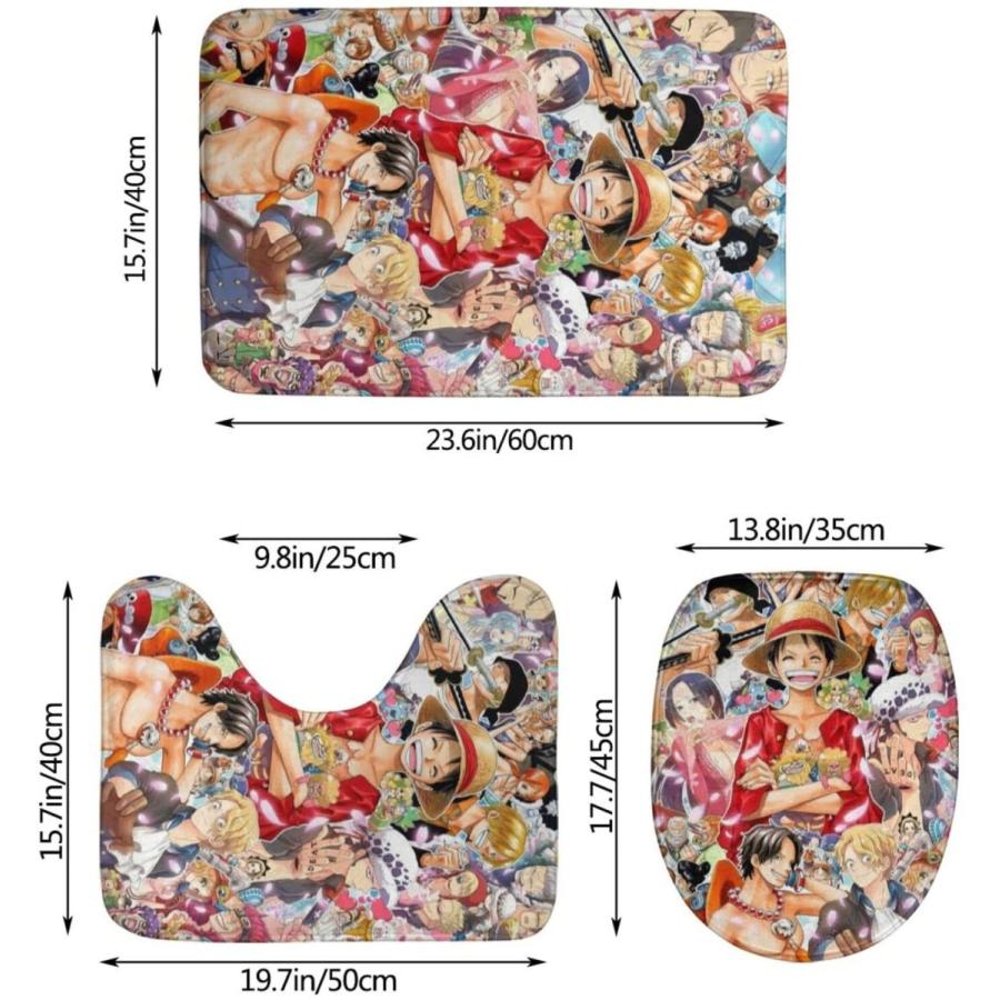 ワンピース トイレマット 3点セット お風呂マット 足元マット 便座カバー 滑り止め 抗菌防臭 吸水速乾 厚くて快適である 日本最大の