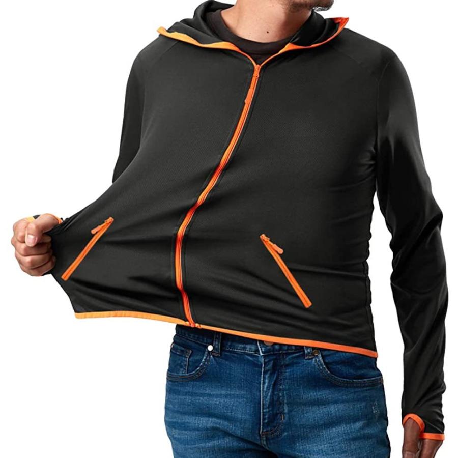 Kefitevd スウェットパーカー メンズ フィットネスウェア パーカー スポーツ オーバーウェア ジャケット 激安ブランド ハイネック アクティブ フィッシング