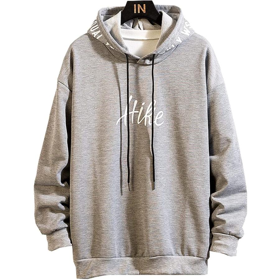人気の新作 トップス パーカー メンズ プルオーバー ヒップホップ 無地 ファッション 長袖 フード付き 人気 原宿風 Tシャツ 春秋服 大きいサイズ Grey M Www Threeriversofs Com