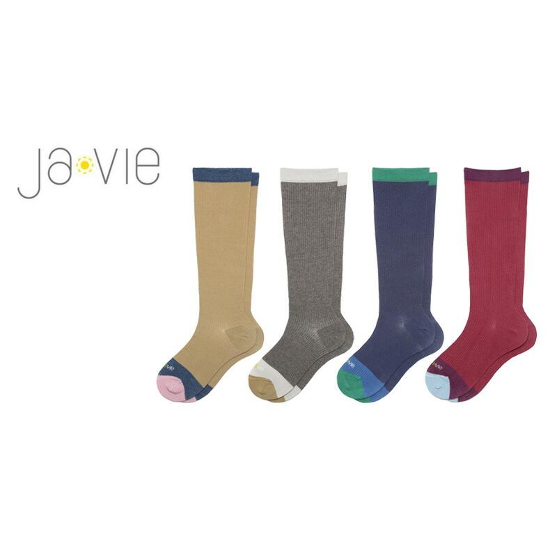着圧靴下 ジャヴィ Javie 綿混着圧ハイソックス [カジュアル無地] 購入
