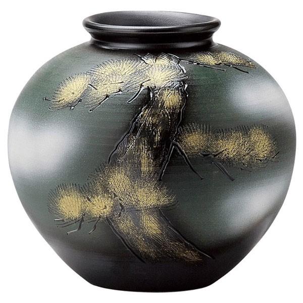 花瓶　老松金彩　丸　1-2595 信焼