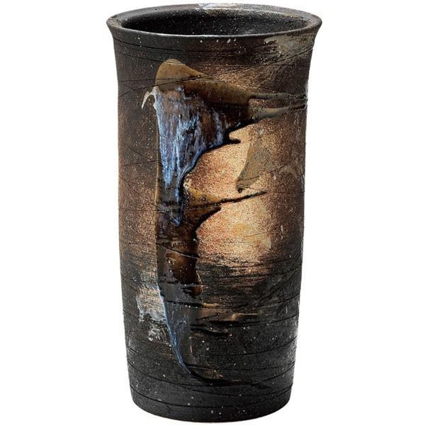 【新品・未使用】コゲビードロ流し　傘立て　長壺　へちもん　信楽焼　インテリア 新品・未使用】コゲビードロ流し 傘立て 長壺 へちもん 信楽焼