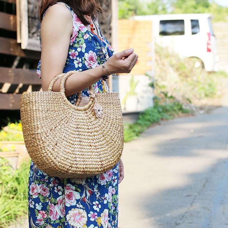 サーキュラlサイズ かごバッグ ウォーターヒヤシンス レディース 鞄 雑貨 ランチバッグ 浴衣 バッグ エコバッグ トートバッグ 手提げ 小物入れ Sar Nat L アジアンなバッグのお店マグー 通販 Yahoo ショッピング