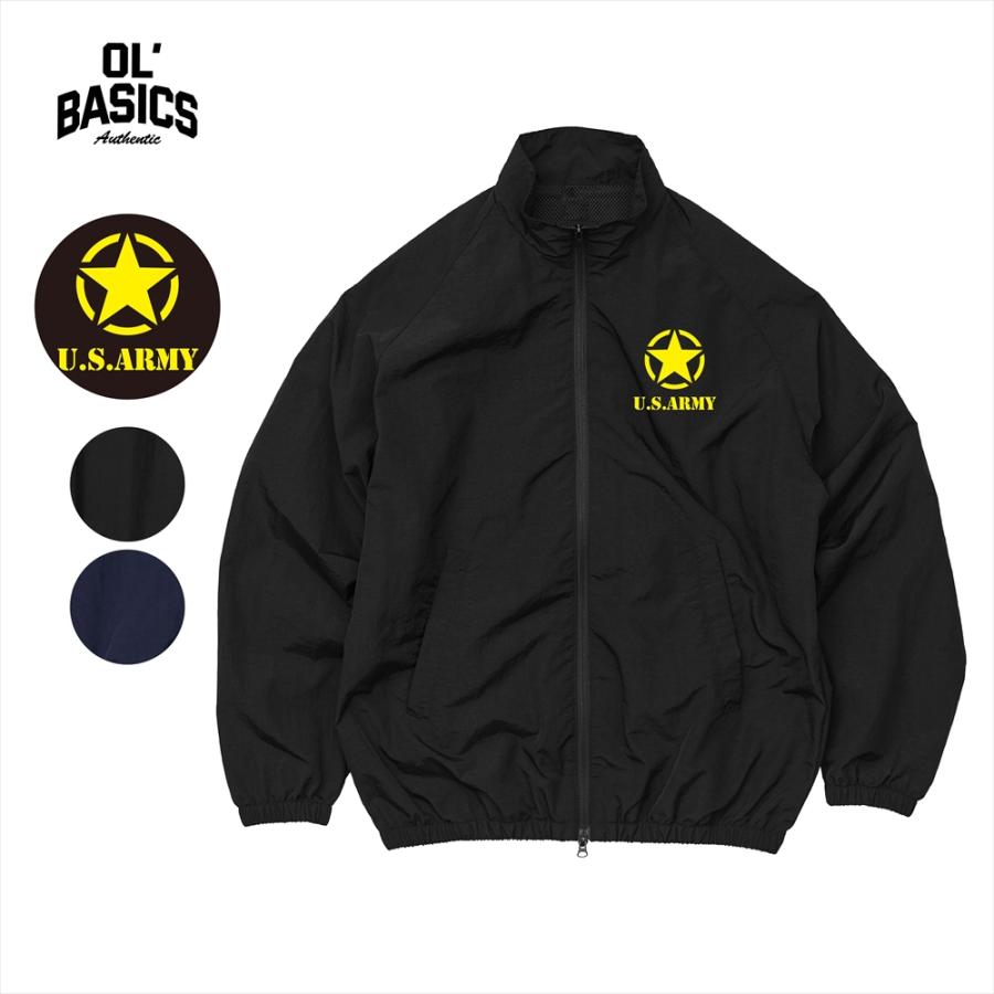 セットアップ対応 トラックジャケット U.S.ARMY ロゴプリント ナイロン