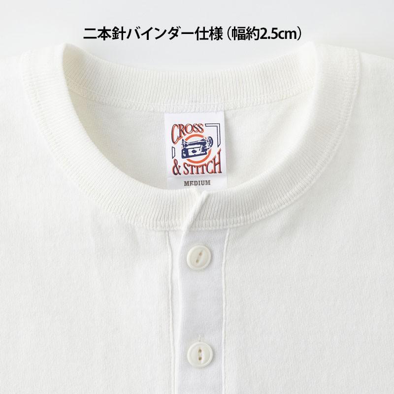ヘンリーネック Tシャツ 半袖 メンズ レディース 6.2オンス 白 黒 カーキ ブランド 半袖Tシャツ メンズTシャツ カジュアル おしゃれ 30代 40代 50代 60代 oe1120 | CROSS & STITCH | 18