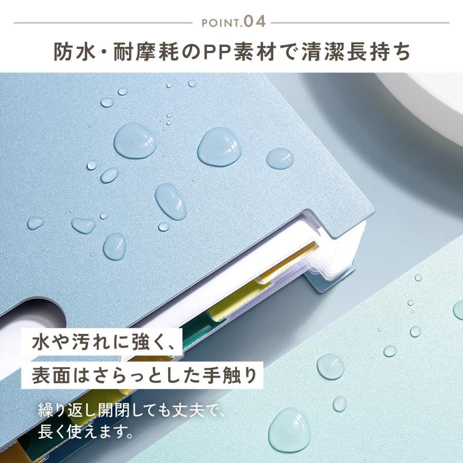 アコーディオンファイルスタンド A4 書類収納 横型 自立式 取っ手付き