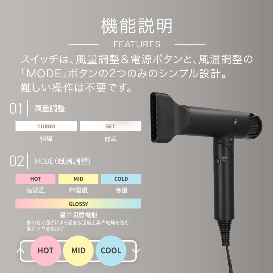 新品未使用未開封INGRACE Velena hairdryer ブラック INGRACE Velena Hair Dryer（ブラック）｜郵便局のネットショップ