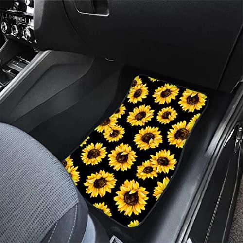 の正規品は正規取扱店で Horeset Palm Leaves Flower Print Car Floor Pad Front Rear Protector Foot Carpet for Auto Universal Fit Most Cars SUV Van Sedan Truck