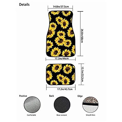 の正規品は正規取扱店で Horeset Palm Leaves Flower Print Car Floor Pad Front Rear Protector Foot Carpet for Auto Universal Fit Most Cars SUV Van Sedan Truck