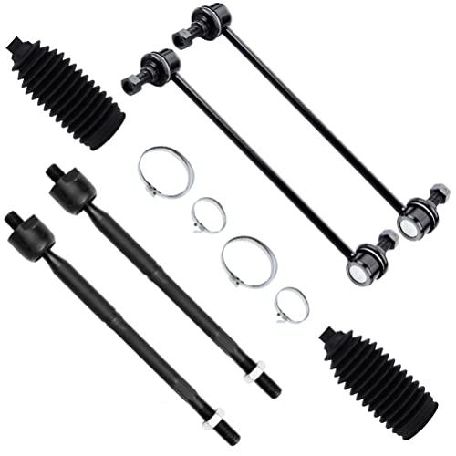 SOSOSPART 6本組フロントサスペンションキットインナータイロッドエンドスウェイバーエンドリンクステアリングラックブーツトヨタプリウス用