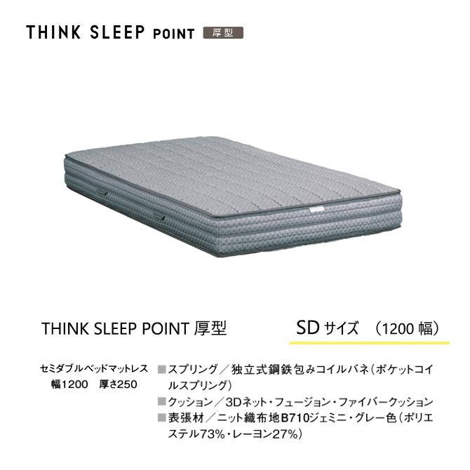 カリモク マットレス THINK SLEEP POINT 厚型 SD NN81M4CO セミダブル 反発 ポケットコイル シンクスリープ ポイント ベッド