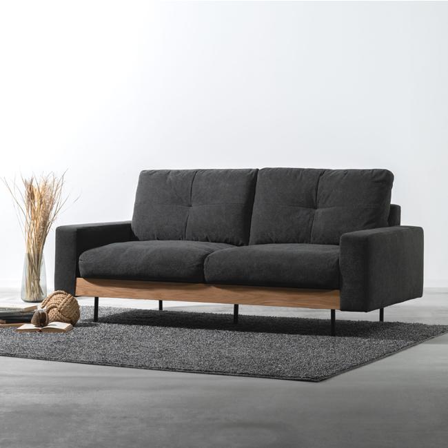 ソファ 2P 二人掛け 肘付 アームソファ フラックス F1-116 スチール脚 木製 コンパクト 布 Form お掃除ロボット | NORA | 02