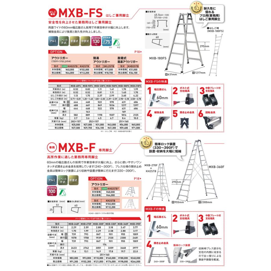 ALINCO（アルインコ） はしご兼用脚立 6尺 MXB-180FS 最大使用質量 