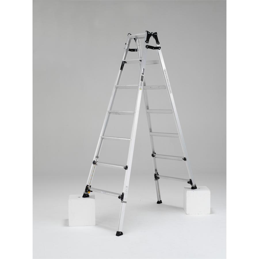ALINCO 7尺伸縮脚付踏ざん幅広 はしご兼用脚立PRT-210FX L