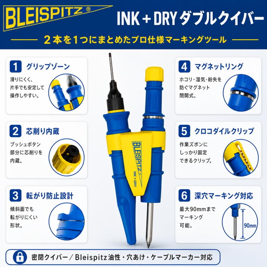 Bleispitz INK+DRY ダブルクイバー 1867 ドリルホールマーカー