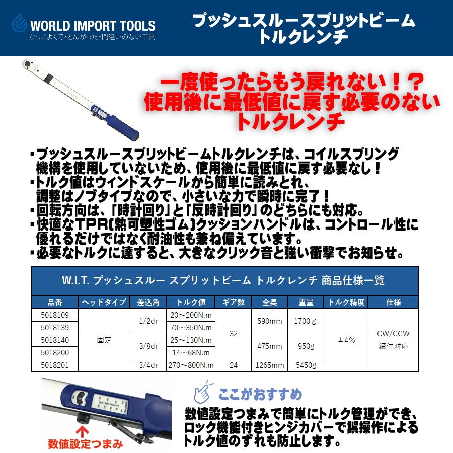 WIT （ワールドインポートツールズ） トルクレンチ 1/2dr