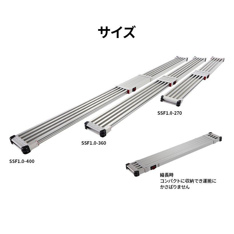 長谷川 足場板 SSF1.0-400 スライドステージ 両面使用タイプ 4.0ｍ SSL