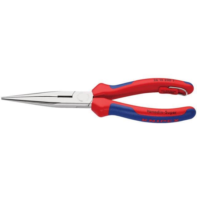 KNIPEX（クニペックス）2615-200TBK 先長ラジオペンチ200mmクロムメッキ 落下防止留め輪付き｜mulhandz